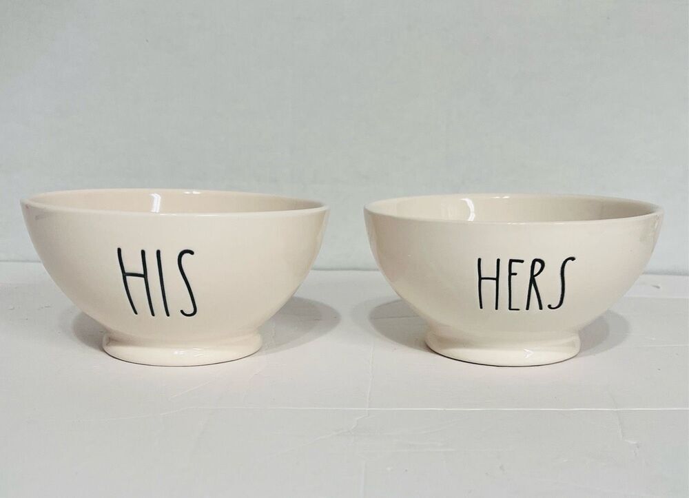 Rae Dunn HIS and HERS Bowls EUC